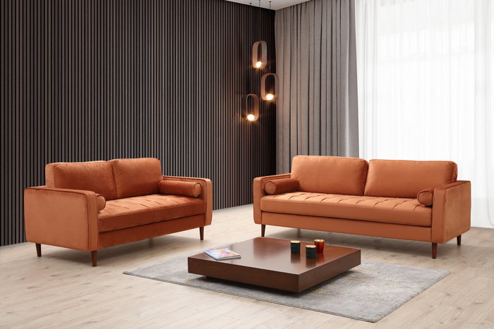 Atelier Del Sofa Sofá de 2 Plazas Naranja 175x90x70cm